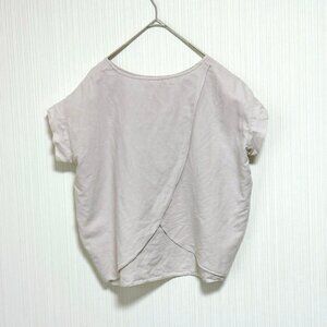 Desi Doors Back Cross Blouse Shirt Linen Blend Beige